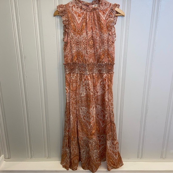Matilda Jane Dresses & Skirts - Matilda Jane Women’s small Good Hart Addison Orange Paisley Midi Dress flirty